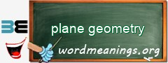 WordMeaning blackboard for plane geometry